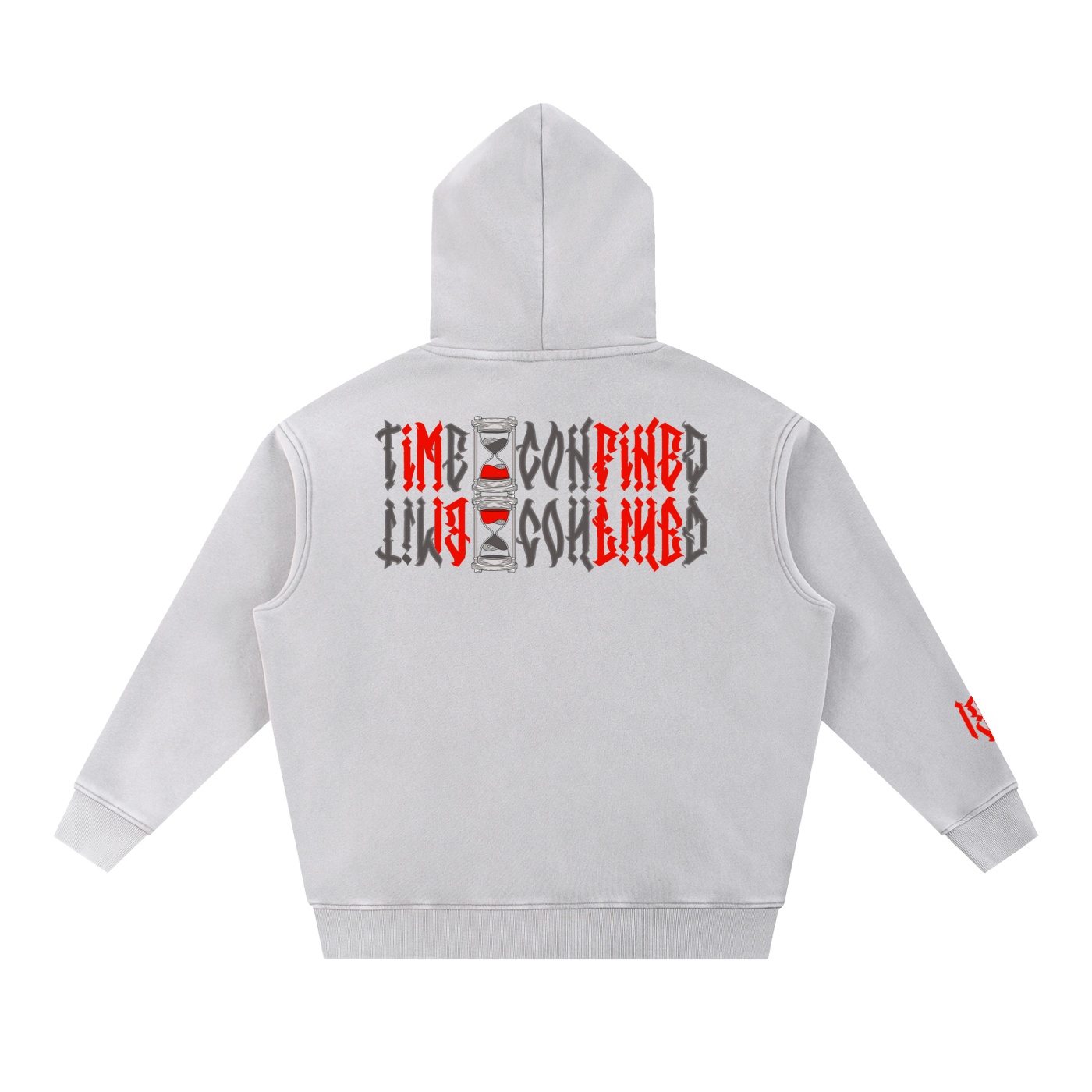 “TIME CONFINED” Snow Wash Fleece Oversize Hoodie - Image 6