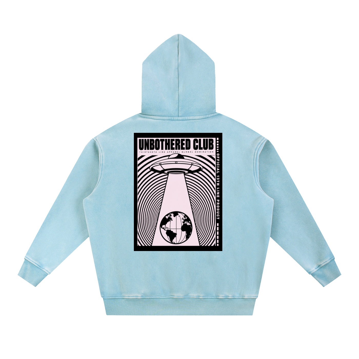 “UFO invasion”Snow Wash Fleece Oversize Hoodie - Image 8