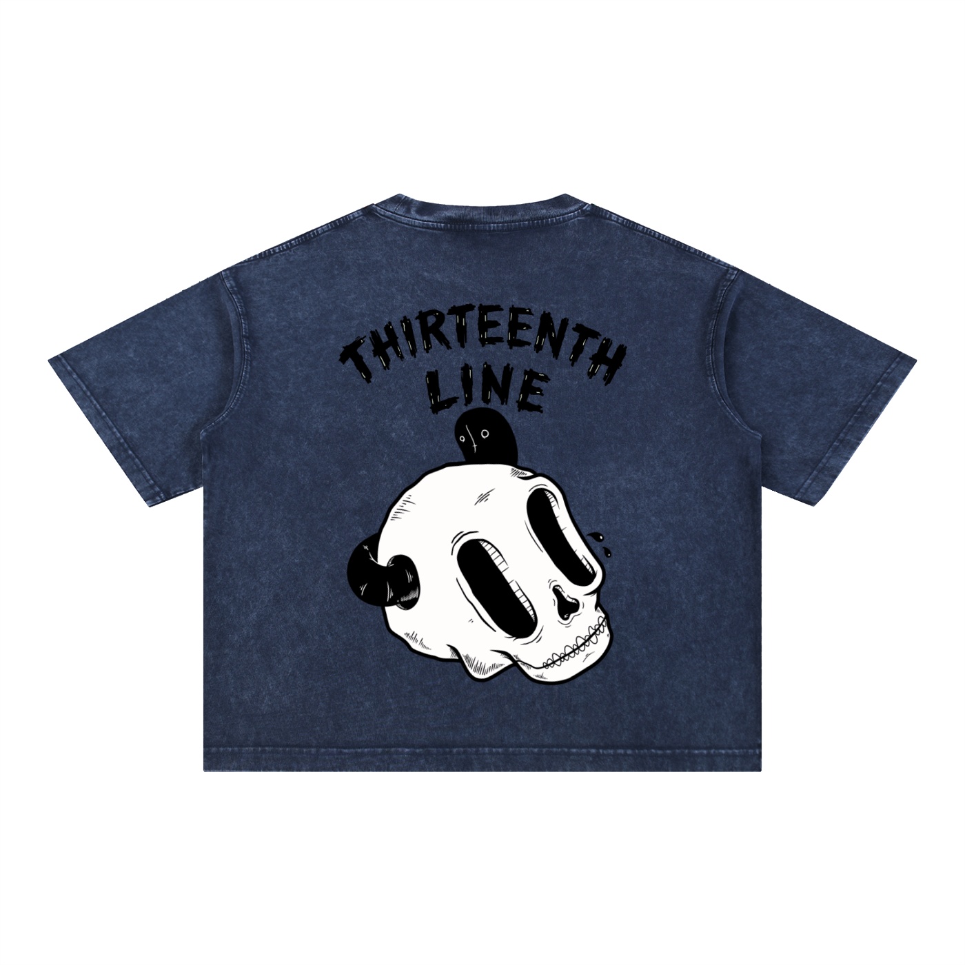 “SKULL WORM” Mineral Wash Boxy Cotton T-Shirt - Image 16