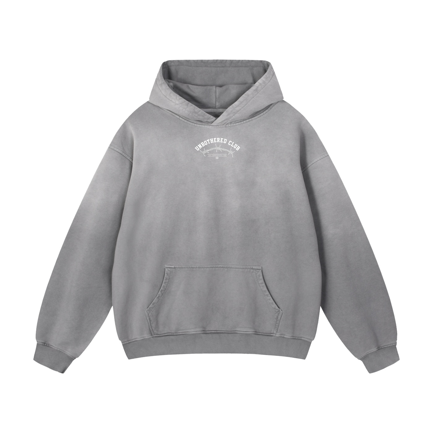 “UNBOTHERED CLUB SKULL”Heavyweight Sunfade Oversized Hoodie - Image 3