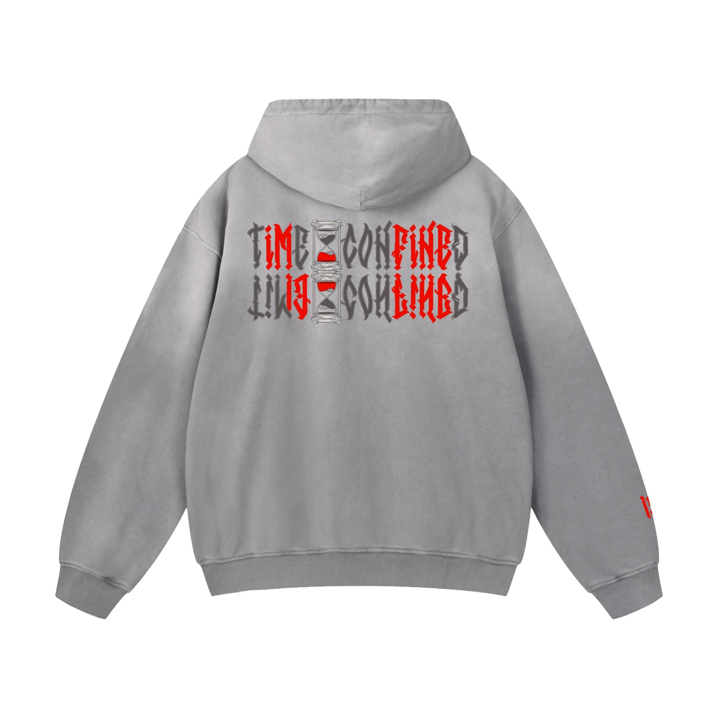 “TIME CONFINED” Heavyweight Sunfade Oversized Hoodie - Image 4