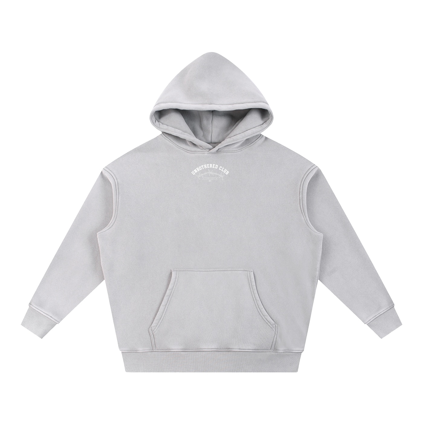 “UNBOTHERED CLUB SKULL”Snow Wash Fleece Oversize Hoodie - Image 5