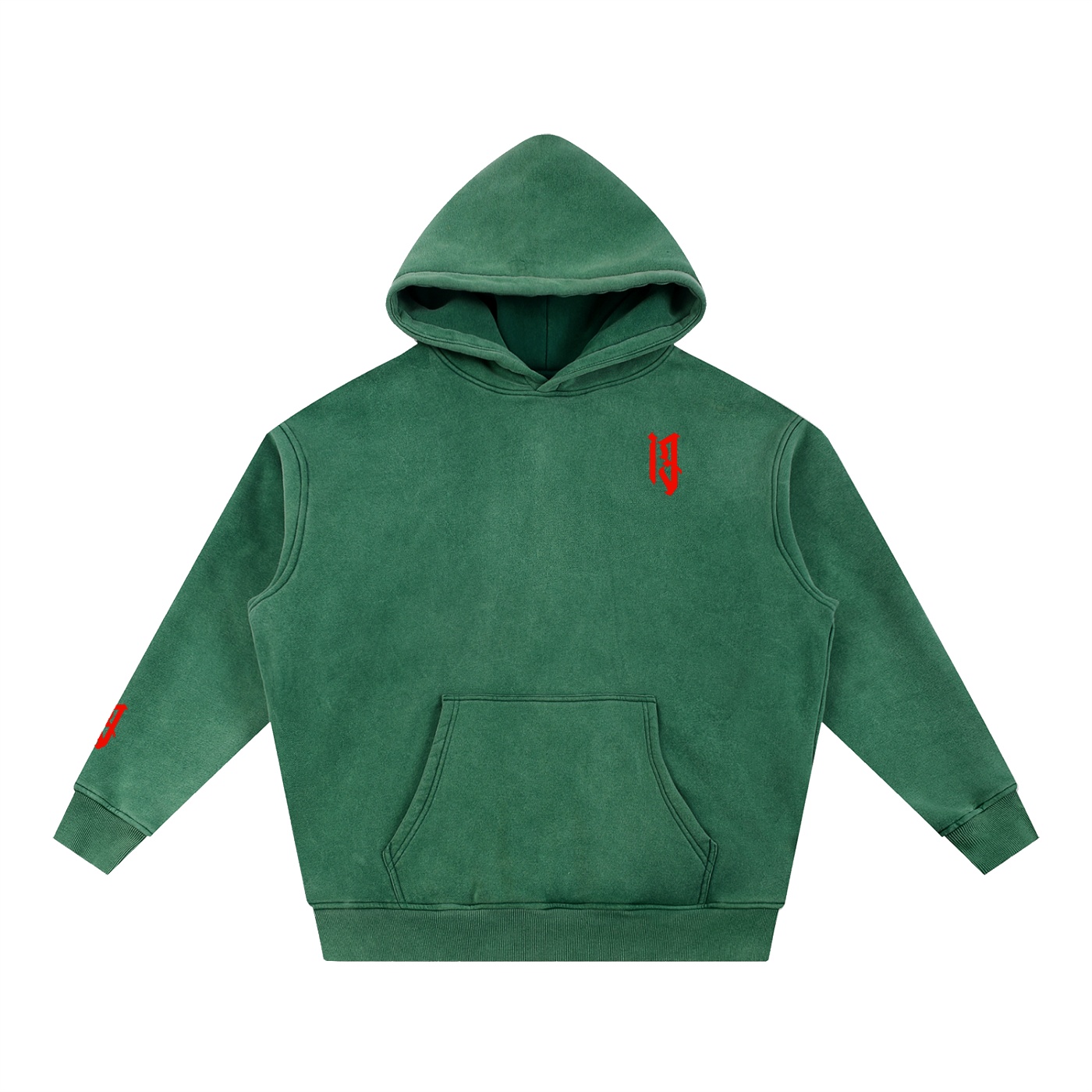“TIME CONFINED” Snow Wash Fleece Oversize Hoodie - Image 13