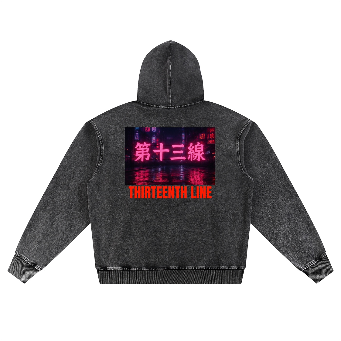 “NEON”Snow Wash Oversized Hoodie - Image 2