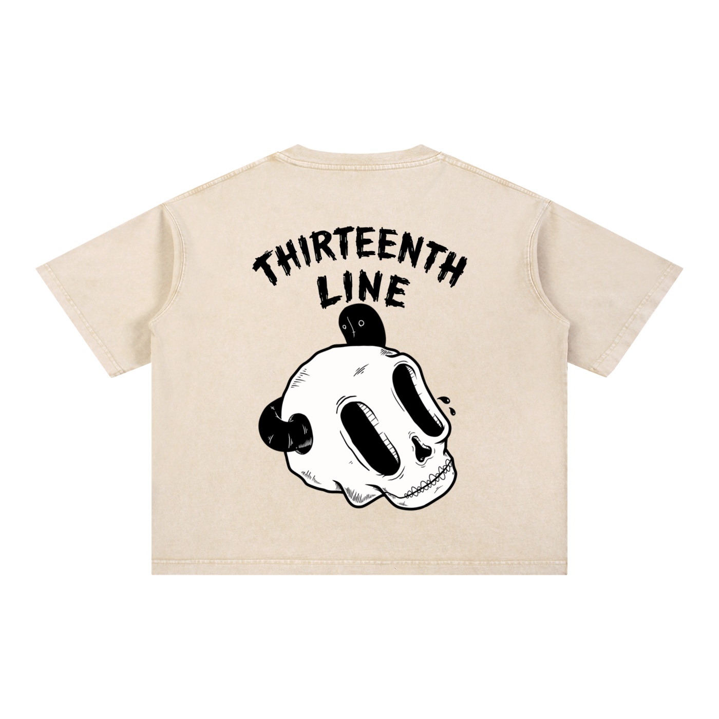 “SKULL WORM” Mineral Wash Boxy Cotton T-Shirt - Image 6
