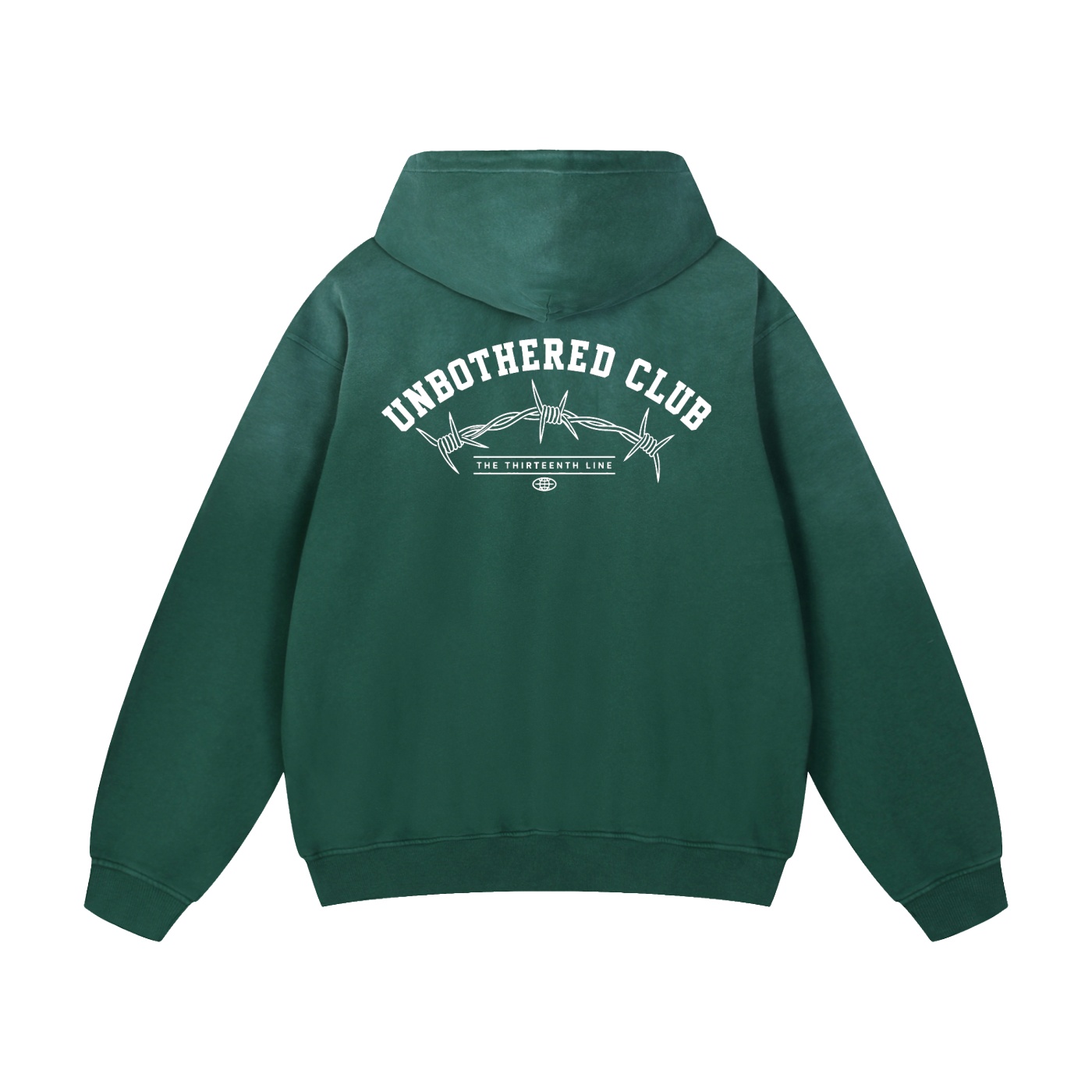 “UNBOTHERED CLUB BARB”Heavyweight Sunfade Oversized Hoodie - Image 10