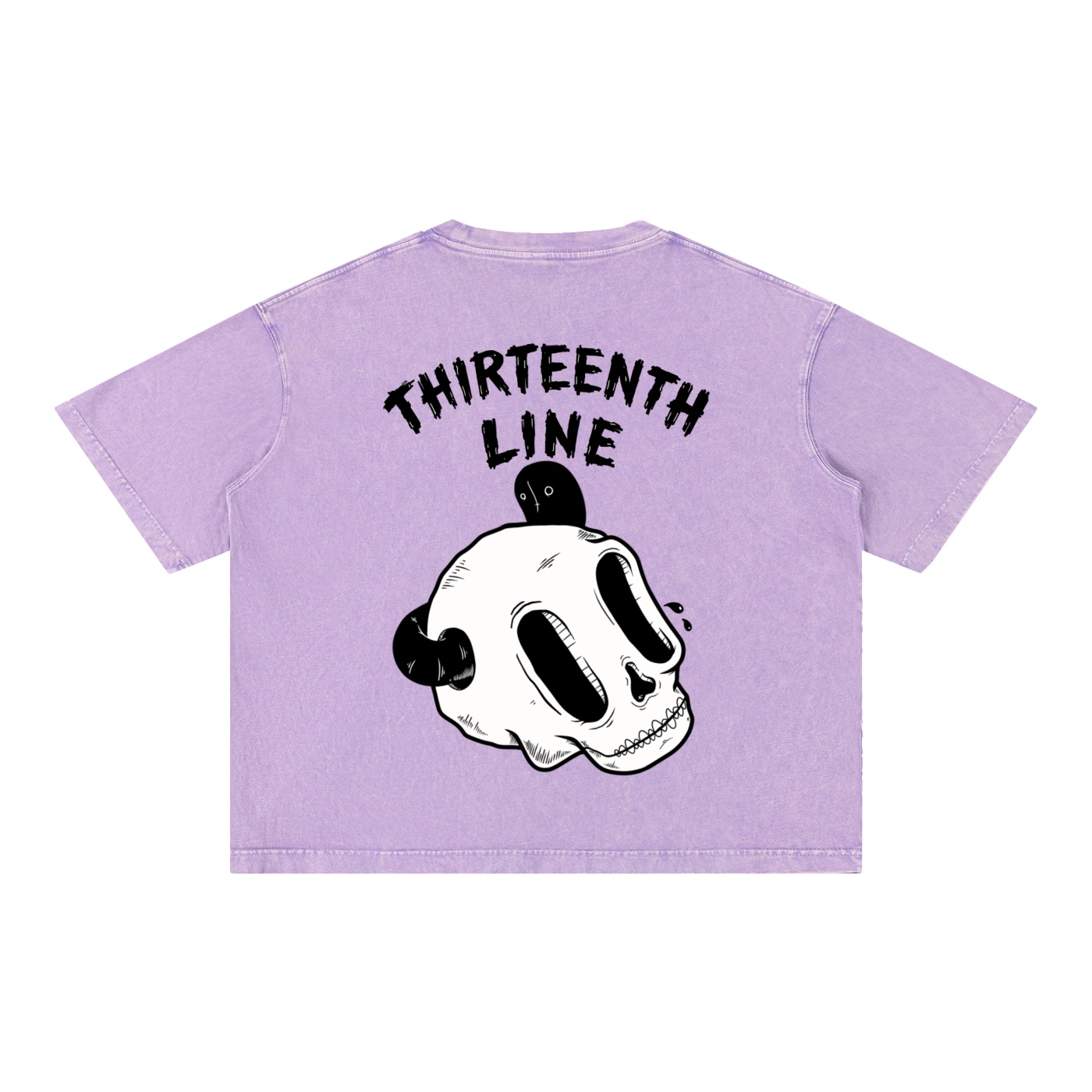 “SKULL WORM” Mineral Wash Boxy Cotton T-Shirt - Image 24