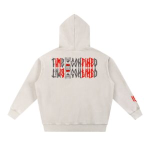 “TIME CONFINED” Snow Wash Fleece Oversize Hoodie