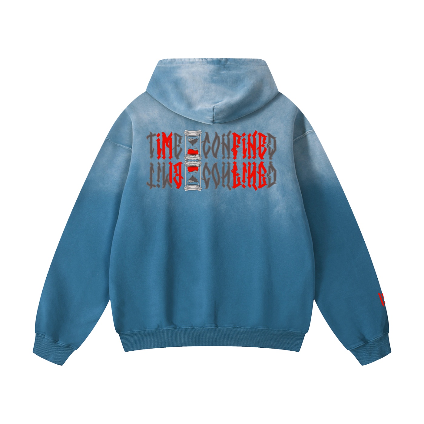 “TIME CONFINED” Heavyweight Sunfade Oversized Hoodie - Image 8