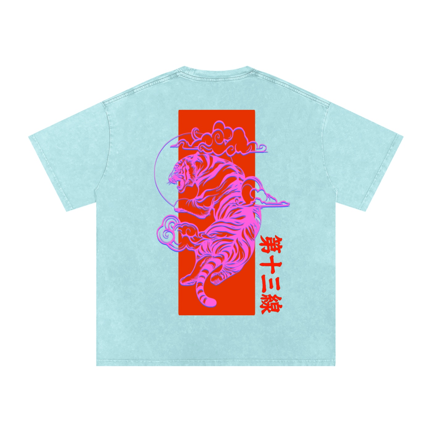 “TIGER SUN” Snow Washed Oversized Cotton T-Shirt - Image 4