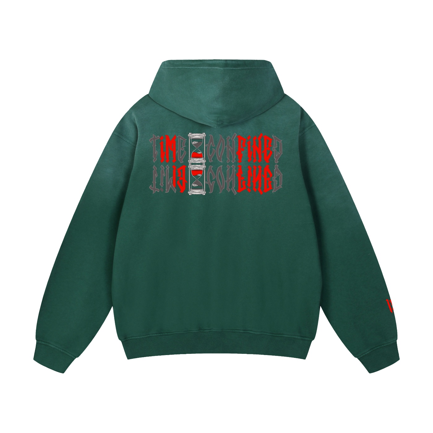 “TIME CONFINED” Heavyweight Sunfade Oversized Hoodie - Image 10