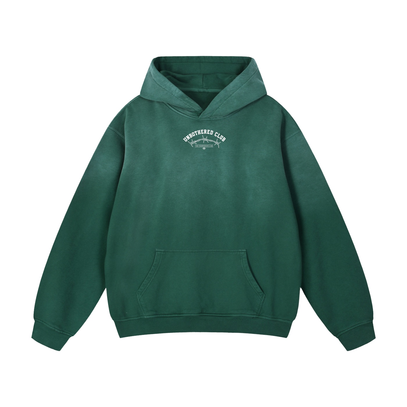 “UNBOTHERED CLUB SKULL”Heavyweight Sunfade Oversized Hoodie - Image 9