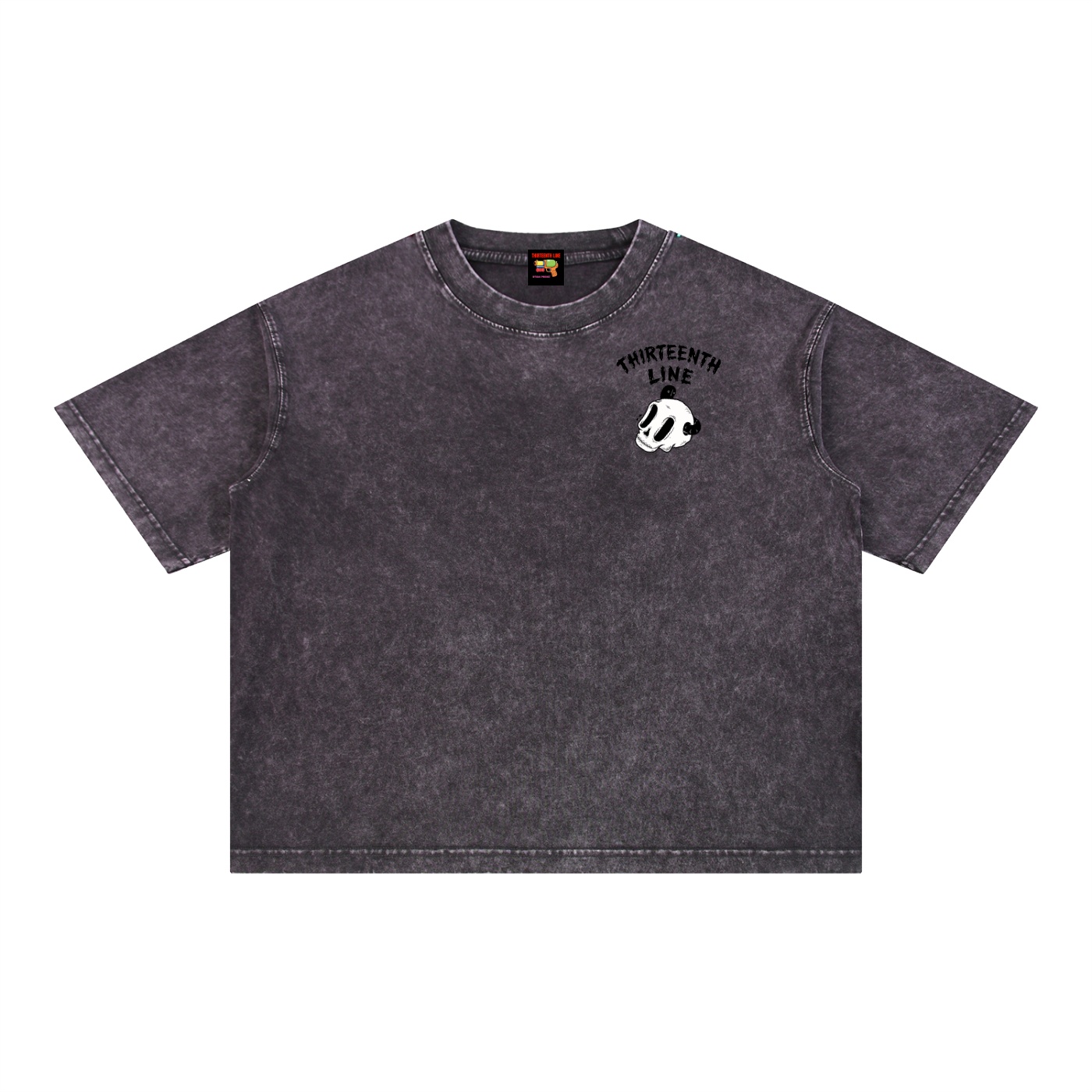 “SKULL WORM” Mineral Wash Boxy Cotton T-Shirt - Image 13